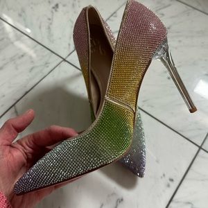 Mix No 6- Rainbow ombré crystal heels- Brand new - SZE 8